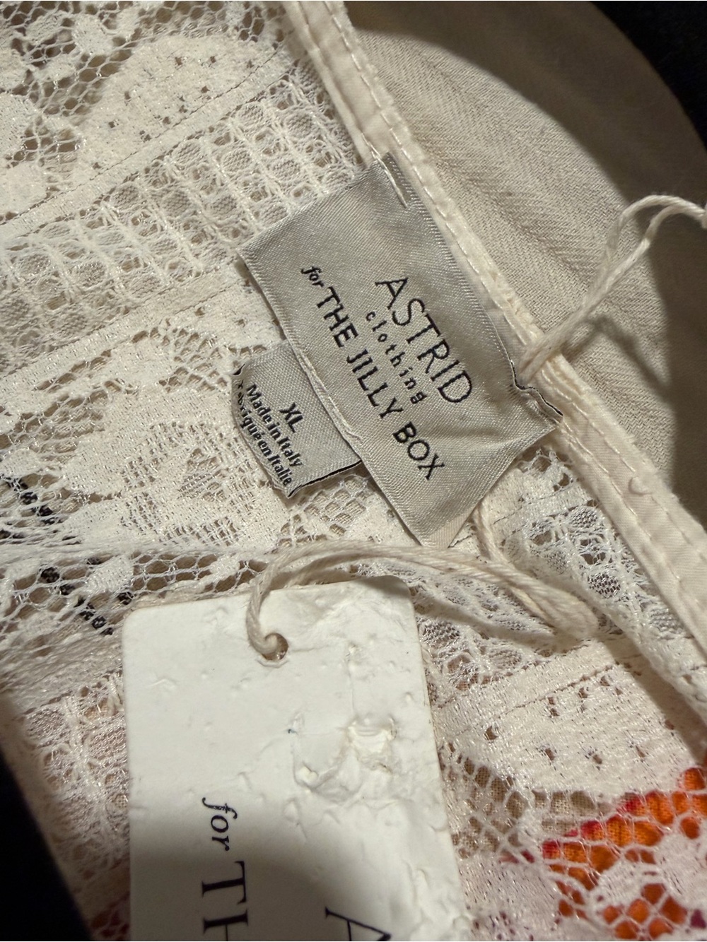 Astrid Cream Lace V-Neck Tiered Mini Dress - Picture 3 of 5